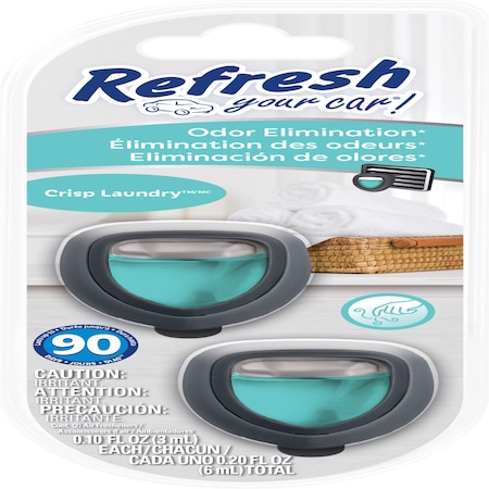 Refresh Your Car Refresh Your Car! Crisp Laundry Scent Mini Car Diffuser 0.1 oz Liquid 2 pk RMD276-6AME